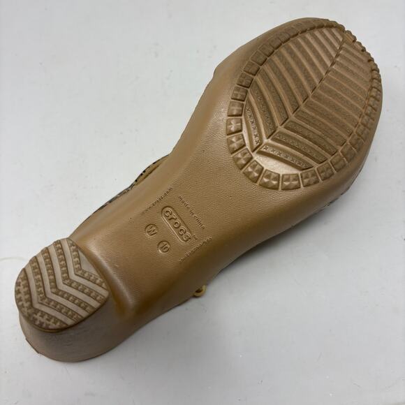Crocs Sandals Heel Tan Animal Print SINGLE LEFT SHOE - 10 - Picture 7 of 7